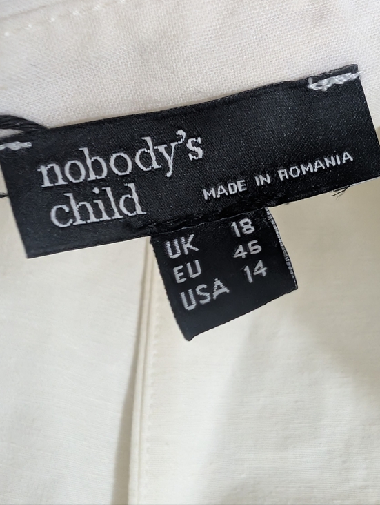 Nobody's Child Gio Organic And Cotton Sleeveless Halter Button-Front Cream Dress - Picture 8 of 9